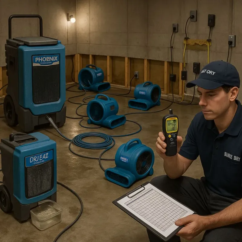 Structural Drying and Dehumidification process in Carrington, ND